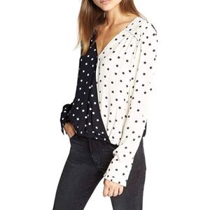Sanctuary Black and White Polka Dot Blouse